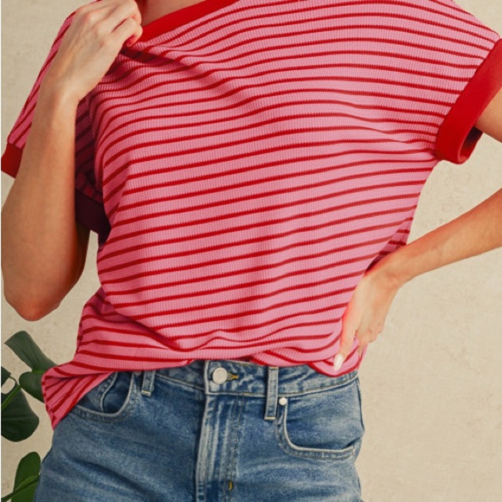 Red Striped Women's Top